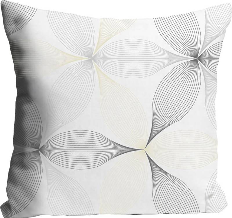 queence Dekokissen »Imogen«, Kissenhülle,Graue Blümchen,Floral,Zart,Elegant,Vintage,Schlicht von queence