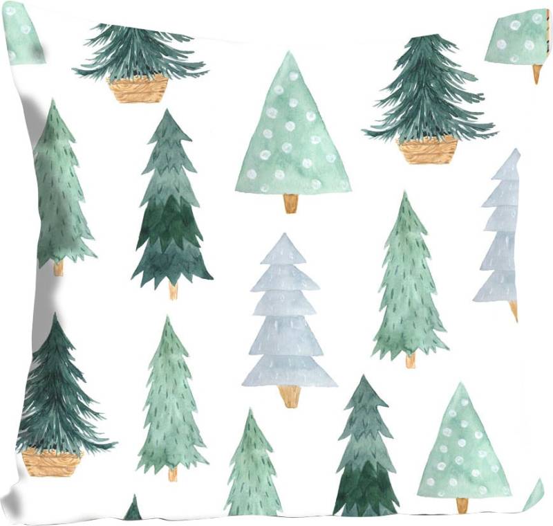 queence Dekokissen »Janosch«, Kissenhülle,Tannenbäume,Waldmotiv,Natur,Winterlich,Weihnachtsmotiv von queence