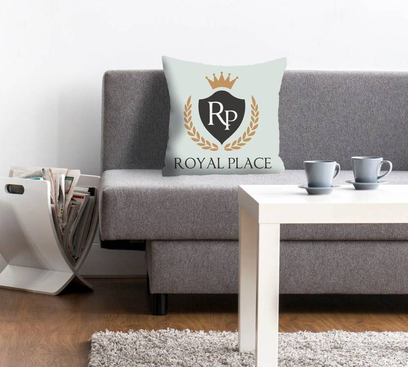queence Dekokissen »Royal Place«, mit Schriftzug und Krone, Kissenhülle ohne Füllung, 1 Stück von queence