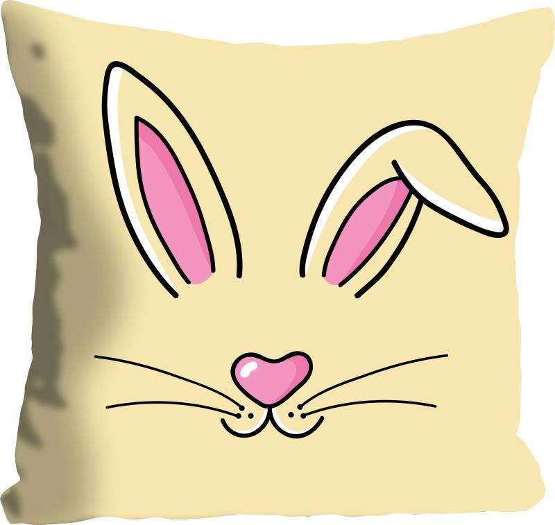 queence Dekokissen »Vermin«, Kissenhülle,Lange Hasenohren,Gelb,Fröhlich,Süss,Frühling,Ostern von queence