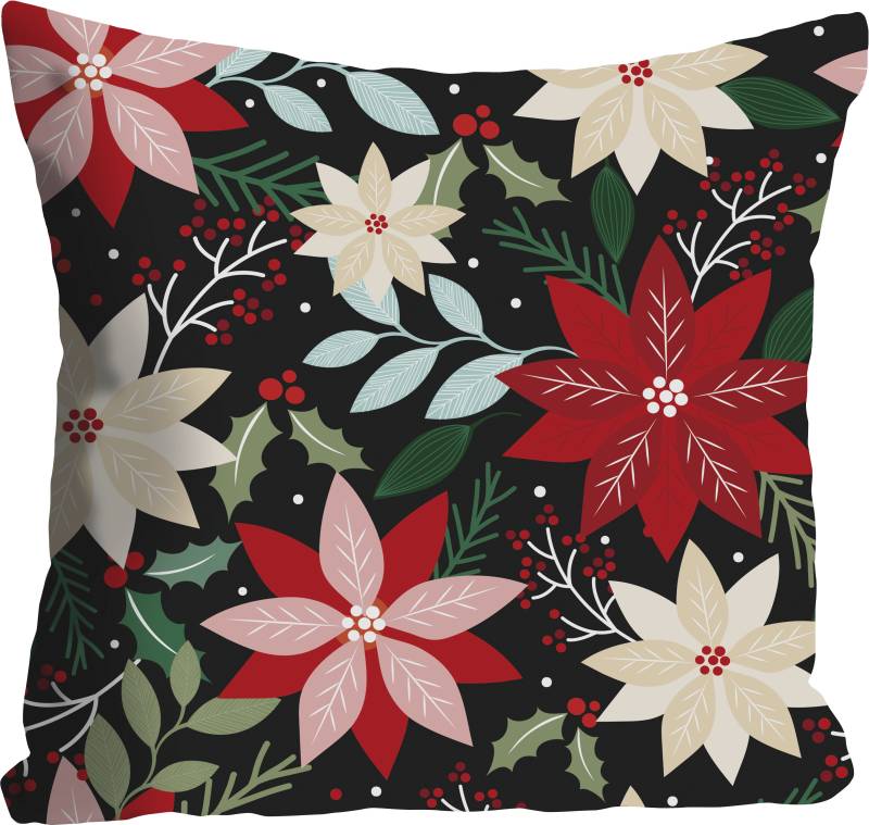queence Dekokissen »Weihnachtsstern«, Kissenhülle,Bunte Blüten,Floral,Farbenfroh,Natur,Blumenmuster von queence