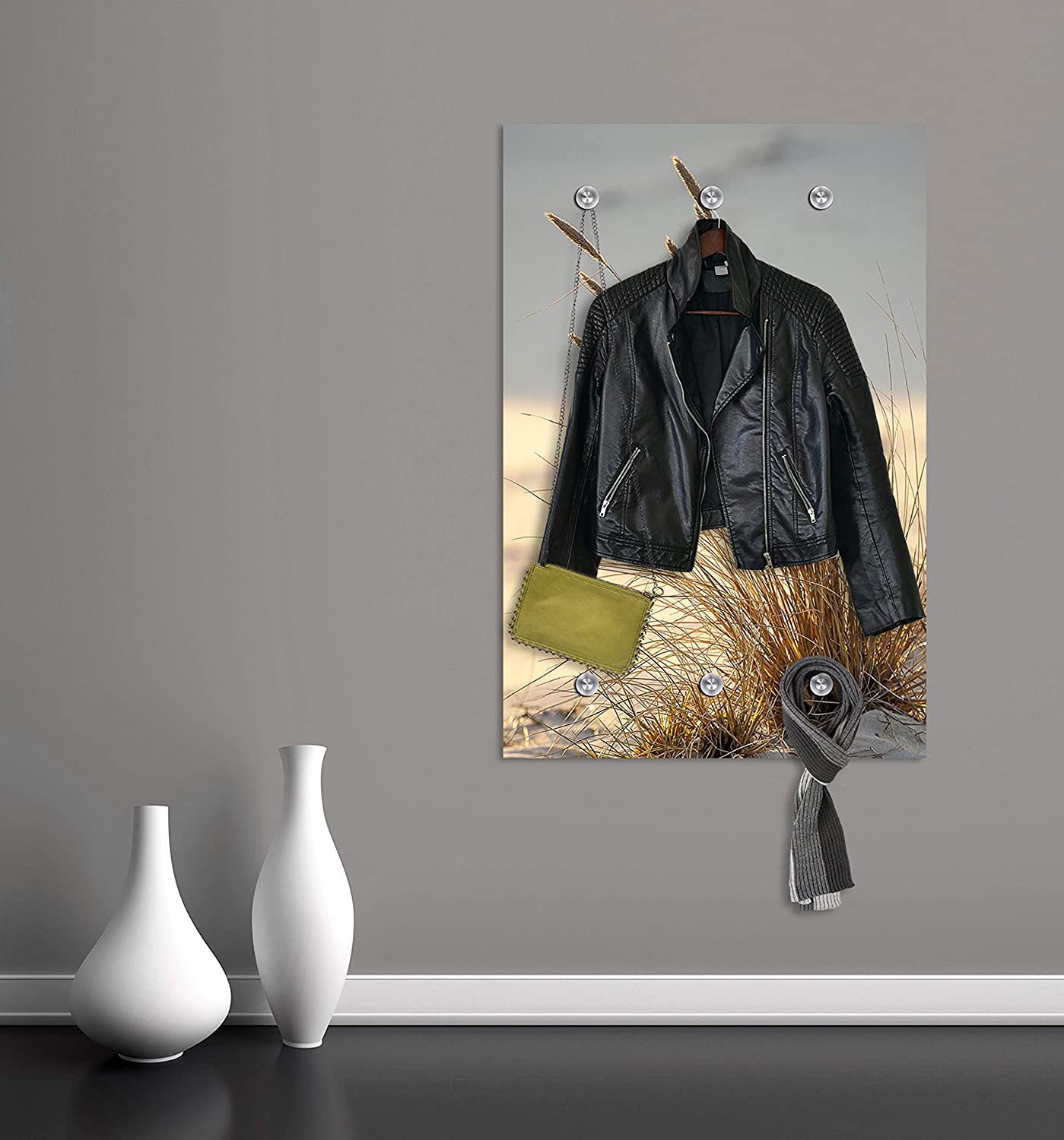 queence Garderobenleiste »Sylt«, Wand Garderobe, Strand, Gräser, Düne, platzsparend queence Garderobenleiste »Sylt«, Wand Garderobe, Strand, Gräser, Düne, platzsparend von queence