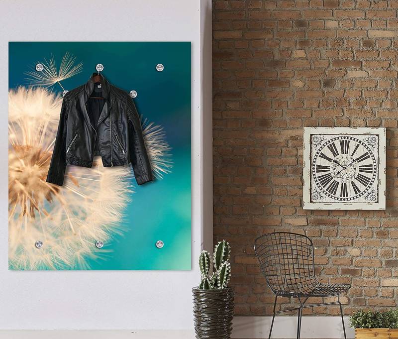 queence Garderobenleiste »Anneli«, Wand Garderobe, Blume, Pusteblume, platzsparend von queence