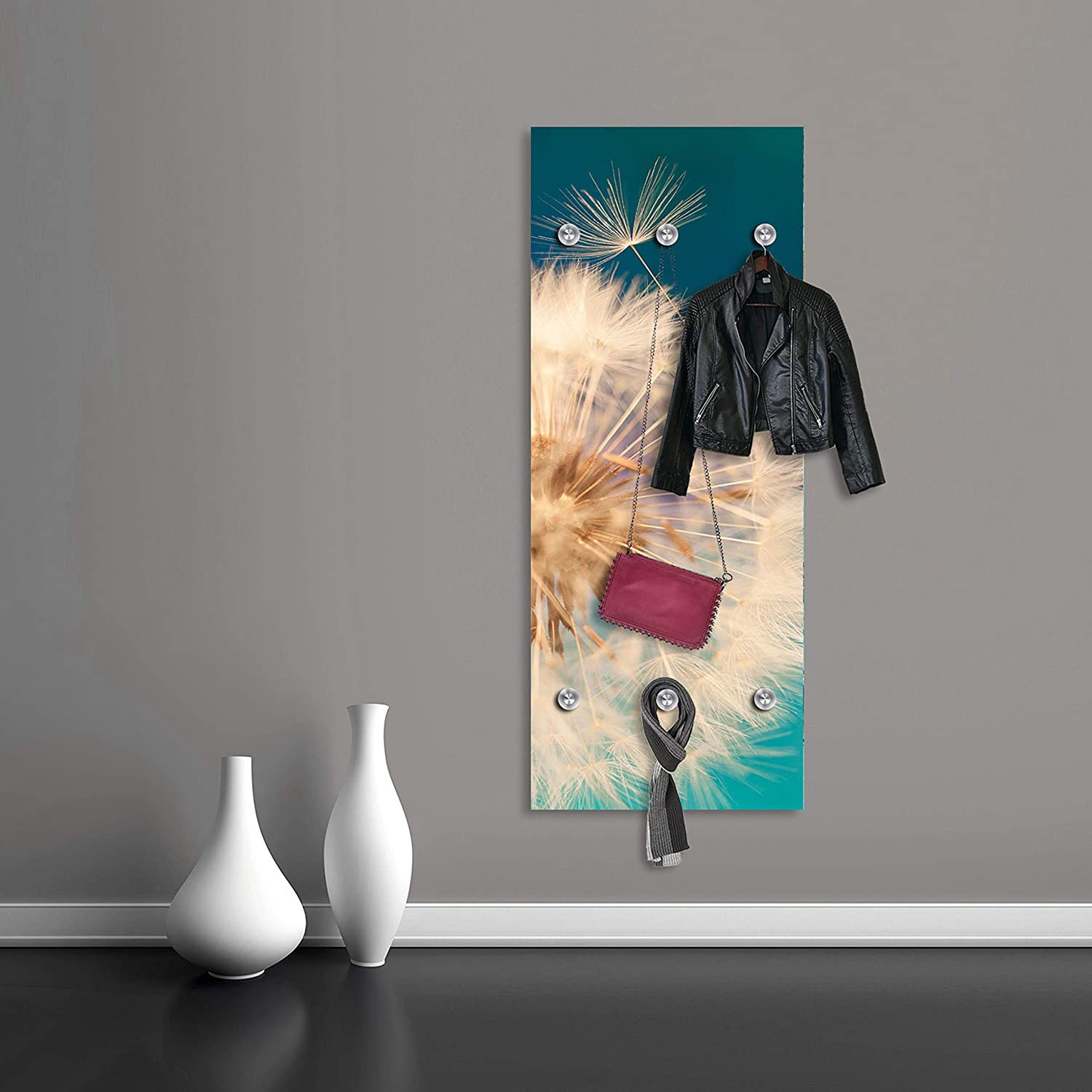 queence Garderobenleiste »Anneli«, Wand Garderobe, Blume, Pusteblume, platzsparend queence Garderobenleiste »Anneli«, Wand Garderobe, Blume, Pusteblume, platzsparend von queence