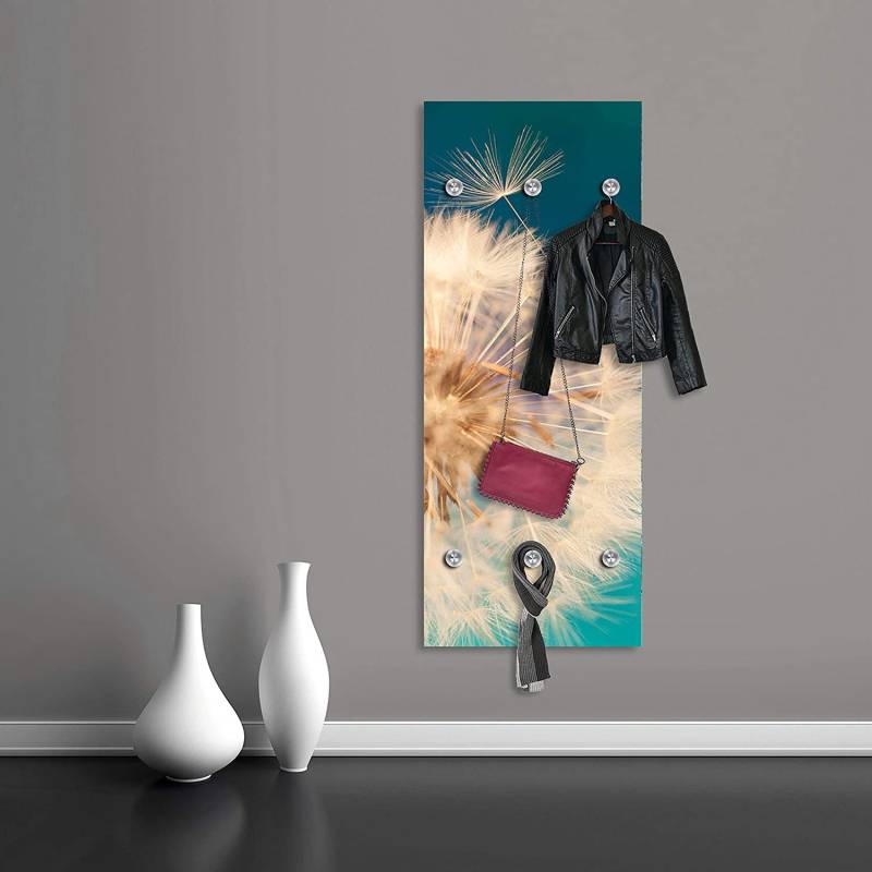 queence Garderobenleiste »Anneli«, Wand Garderobe, Blume, Pusteblume, platzsparend von queence