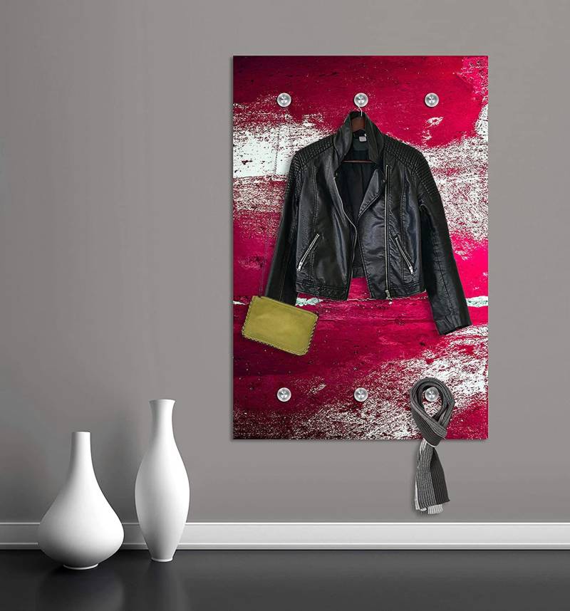 queence Garderobenleiste »Alaula«, Wand Garderobe, wischtechnik, Beton Optik, clean, platzsparend von queence
