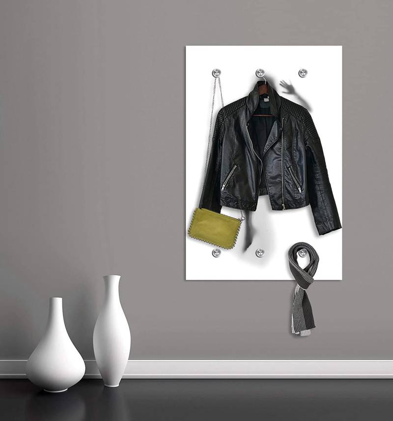 queence Garderobenleiste »Girlsclub«, Wand Garderobe, stylisch, weiss, platzsparend von queence