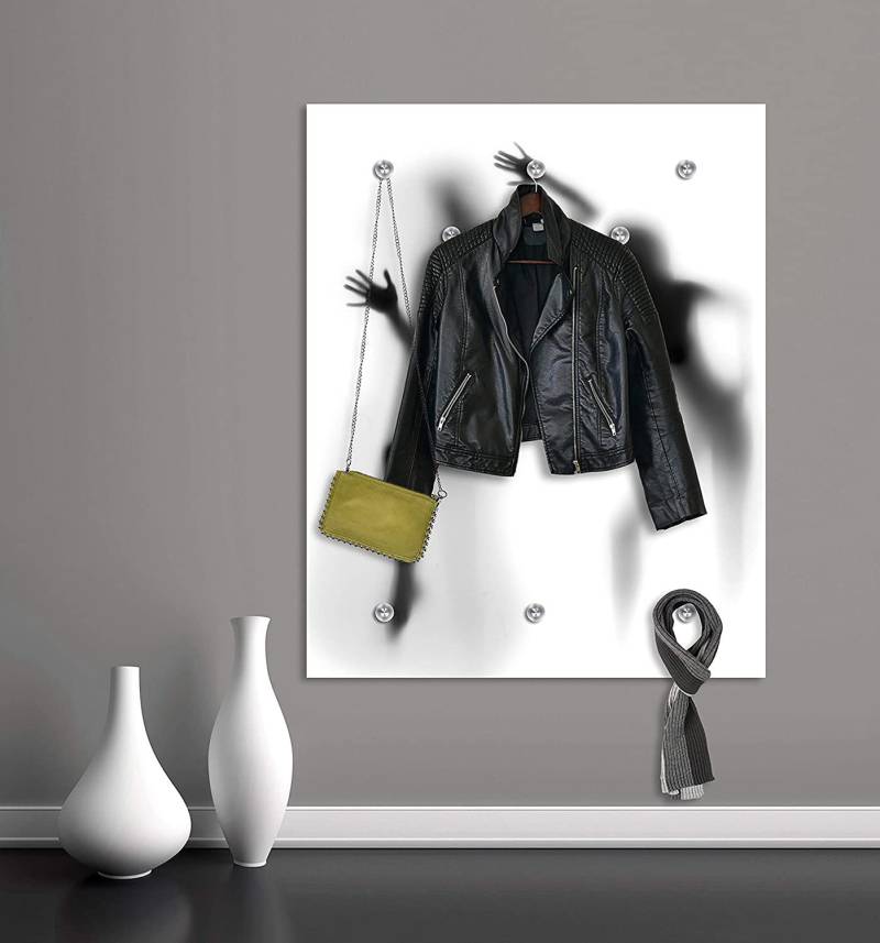 queence Garderobenleiste »Girlsclub«, Wand Garderobe, stylisch, weiss, platzsparend von queence