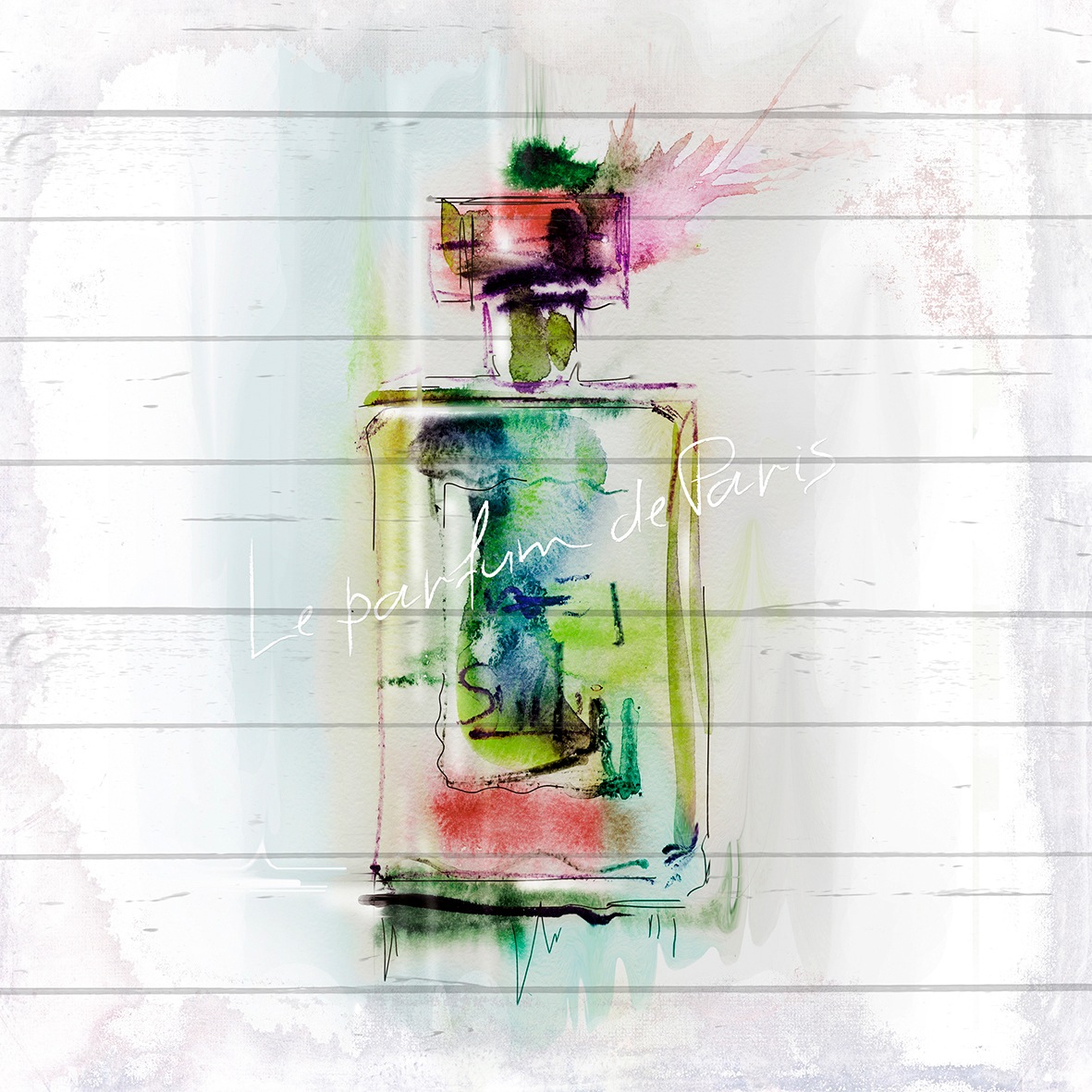 queence Holzbild »Buntes Parfum« von queence