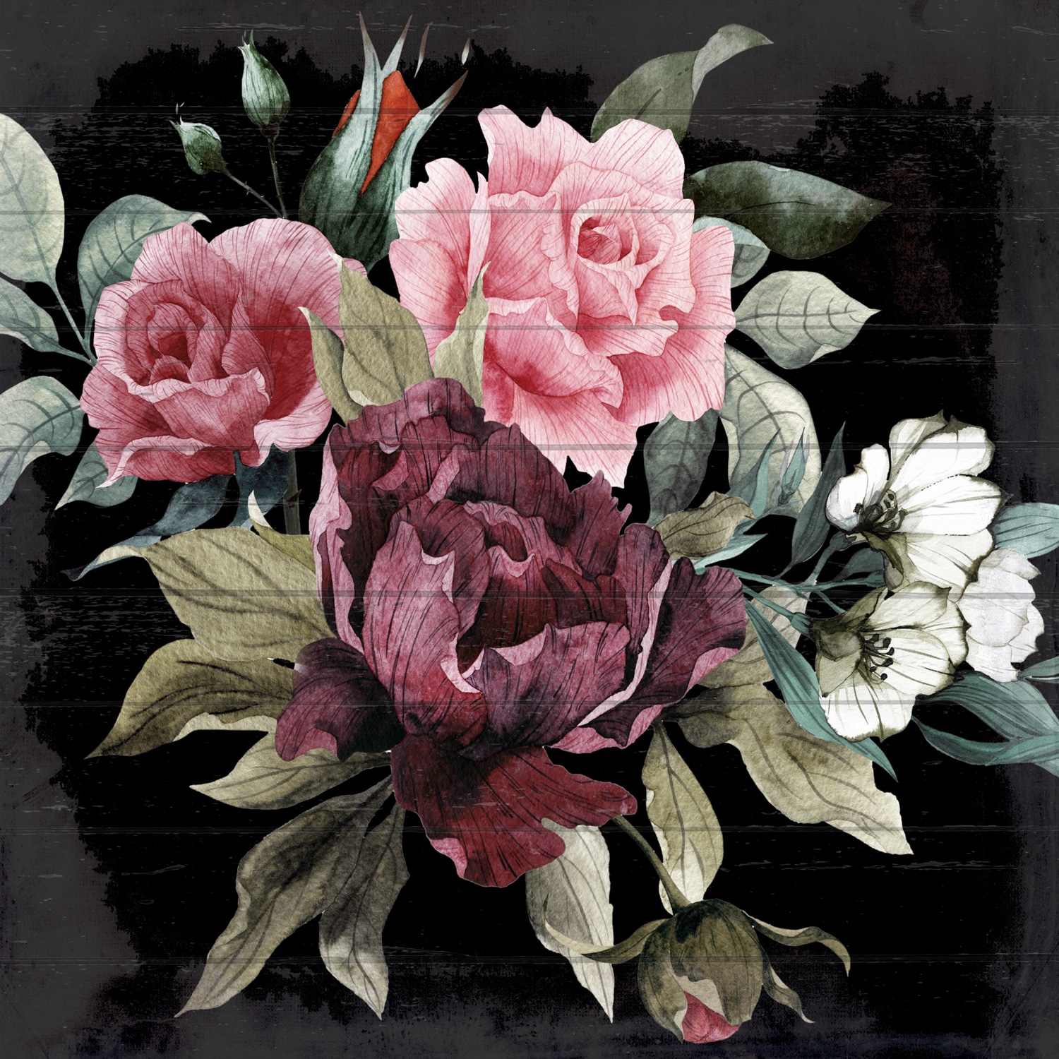 queence Holzbild »Rene«, Blumen, (1 St.), 50x50 cm von queence