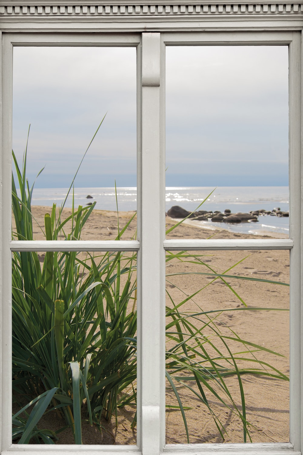 queence Leinwandbild »Ausblick«, Düne-Gräser-Natur-Meer, (1 St.) von queence