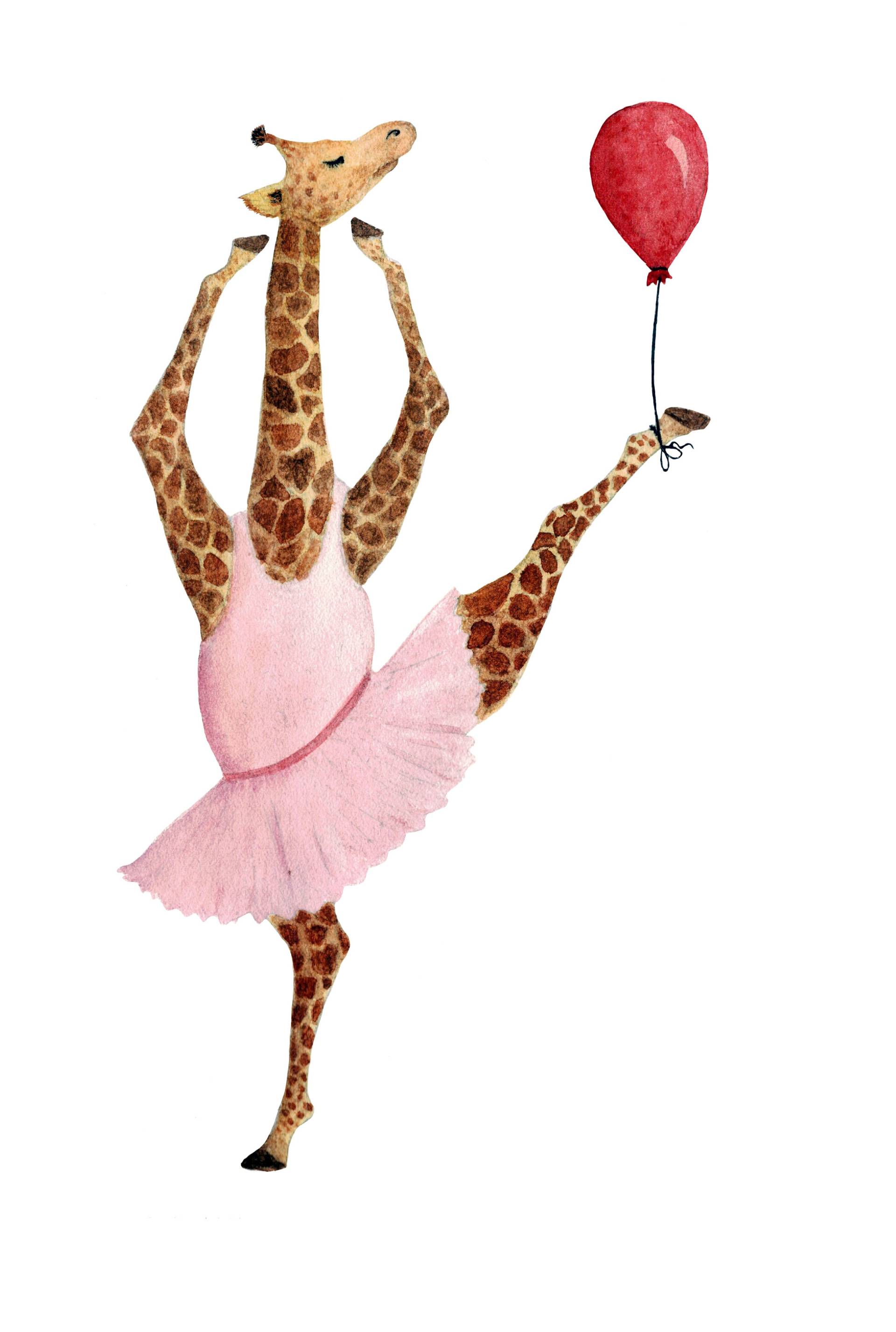 queence Leinwandbild »Ballerina Giraffe« von queence