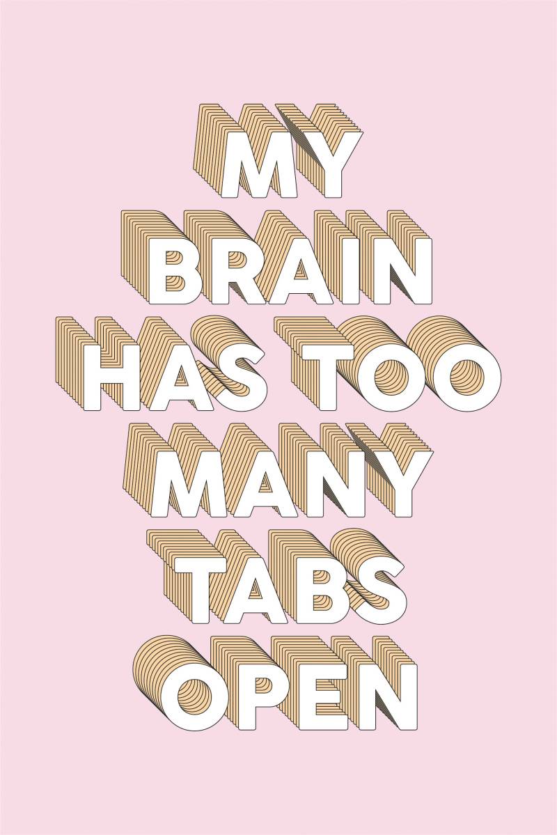 queence Leinwandbild »Spruch Brain«, Kunst-Modern-Schriftzug-Sprüche & Texte, Premium-Leinwandstoff, Handarbeit aus Deutschland von queence