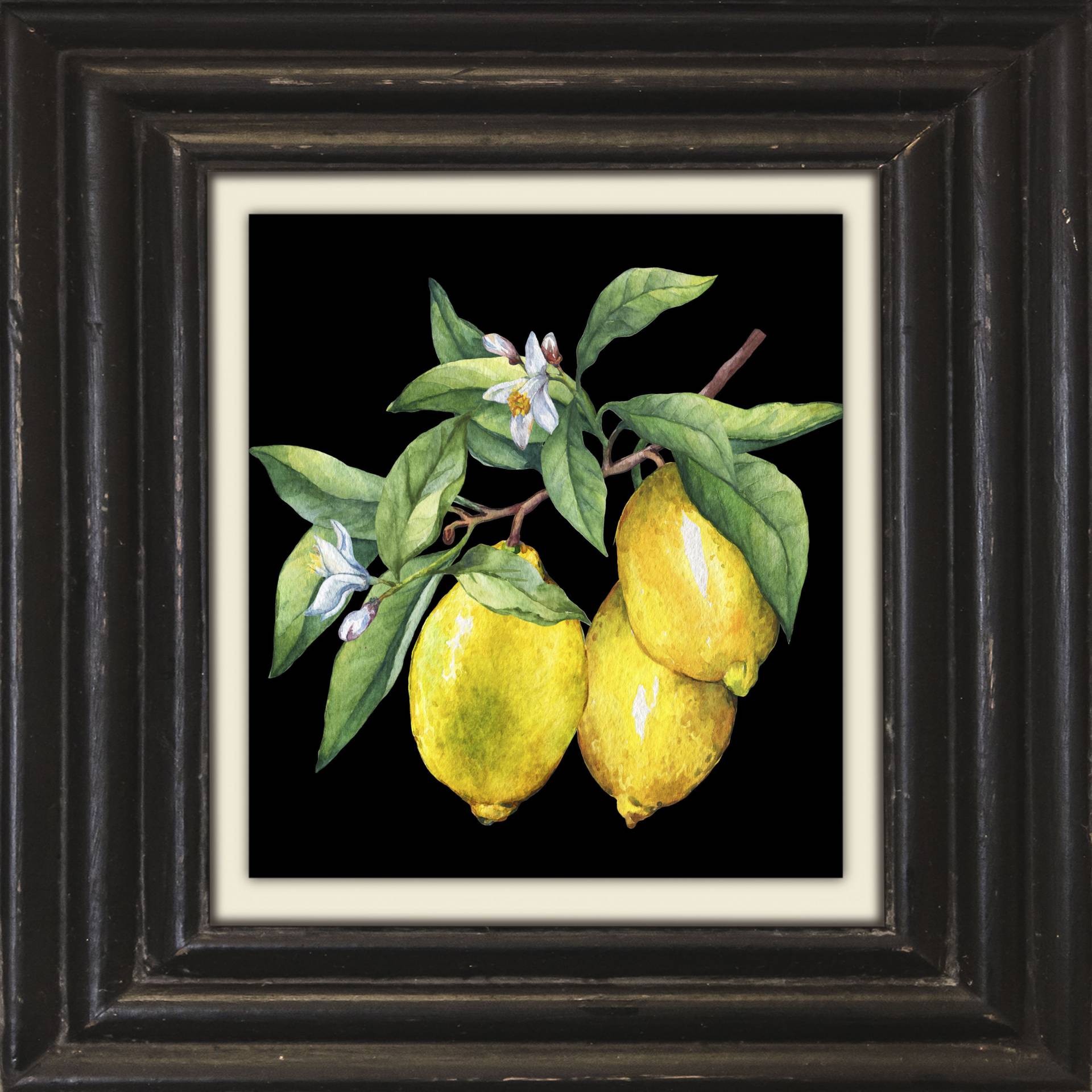 queence Leinwandbild »Zitronen«, Kunst-Obst-Stillleben-Obst Bilder, Premium-Leinwandstoff, Handarbeit aus Deutschland, 40x40cm von queence