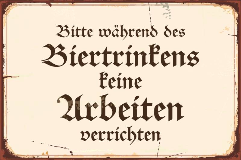 queence Metallbild »Bier Spruch Stahlschild Blechschild«, Schriftzüge-Schriftzug-Sprüche-Sprüche & Texte-Vintage-Getränke, (1 St.), Stahlschild, Blechschild, Sprüche, Texte, witzig, Bier, Grill von queence