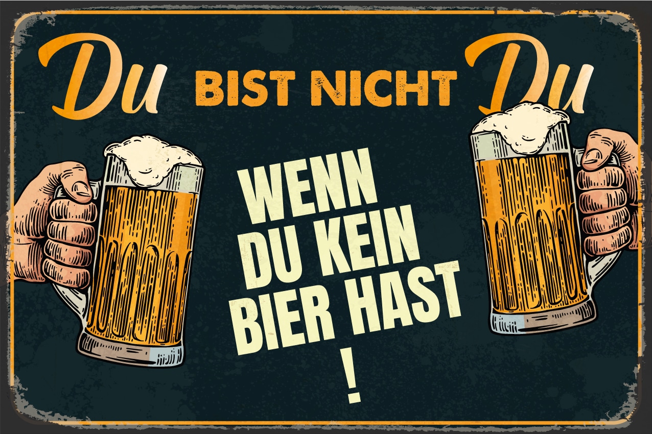 queence Metallbild »Bier Spruch Stahlschild Blechschild«, (1 St.) von queence