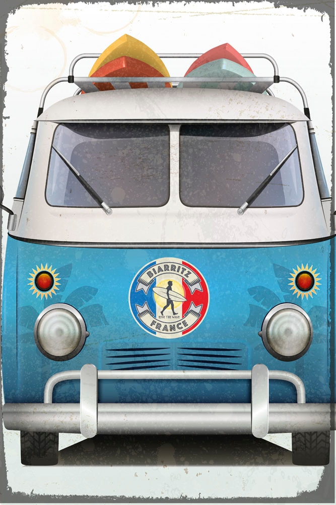 queence Metallbild »Camping Bus«, Auto, (1 St.) von queence