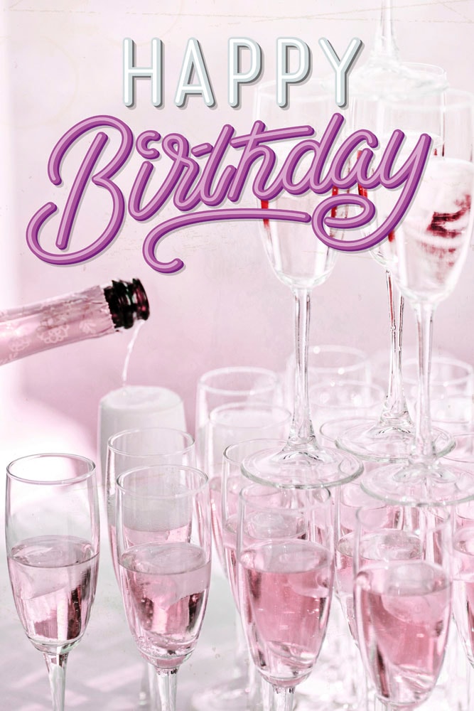 queence Metallbild »Champagne Birthday«, Sprüche, (1 St.) von queence