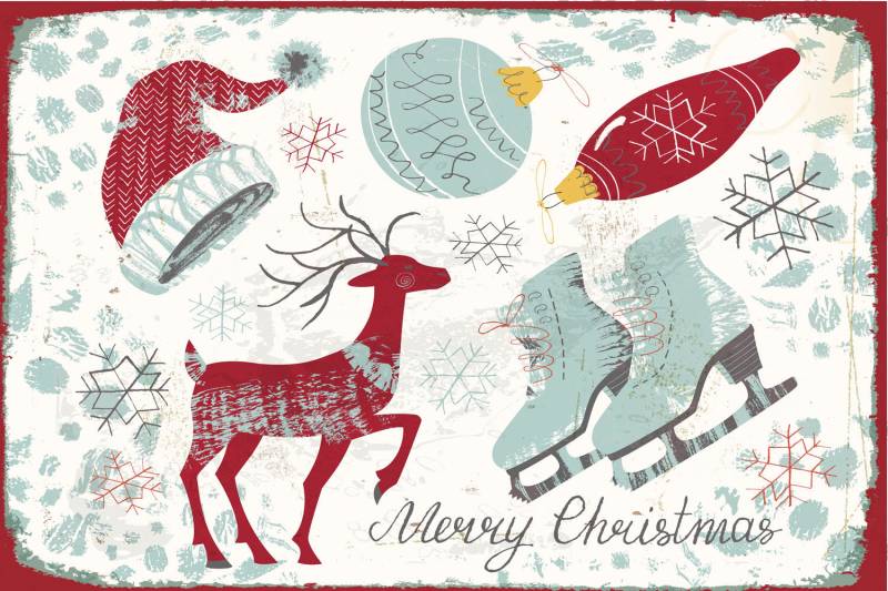 queence Metallbild »Christmas Essentials«, Weihnachten-Weihnachtsbaumkugel-Schriftzug-Schriftzüge-Hirsch, (1 St.), Stahlschild, Blechschild, Weihnachten, Wandbild, Deko von queence