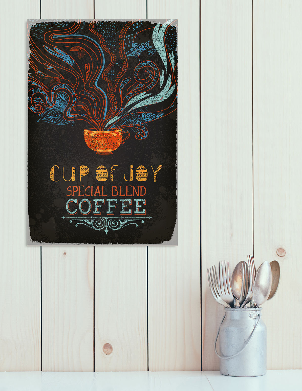 queence Metallbild »Cup of Joy«, Schriftzüge, (1 St.) von queence