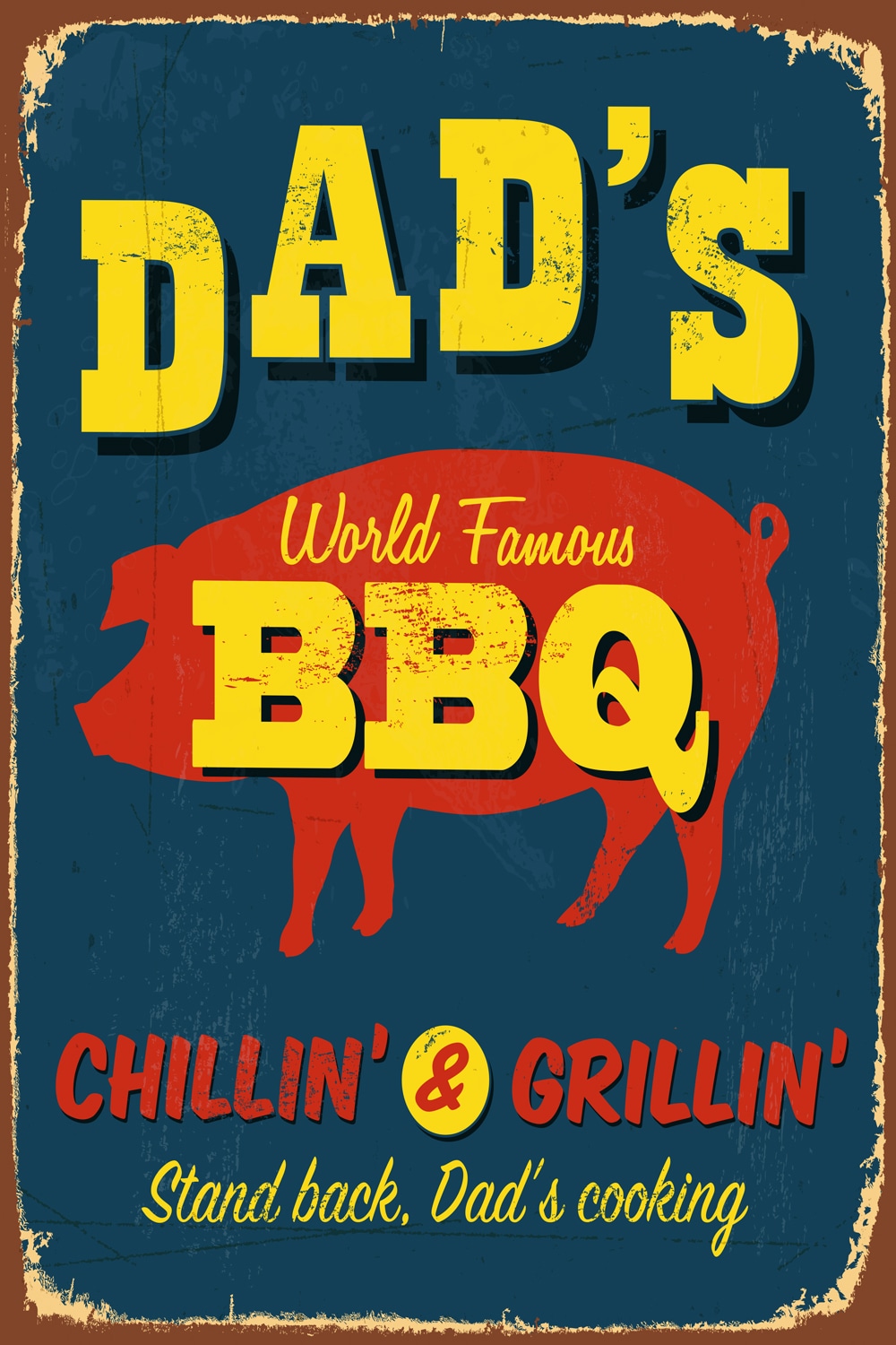 queence Metallbild »DAD'S BBQ«, Schwein von queence