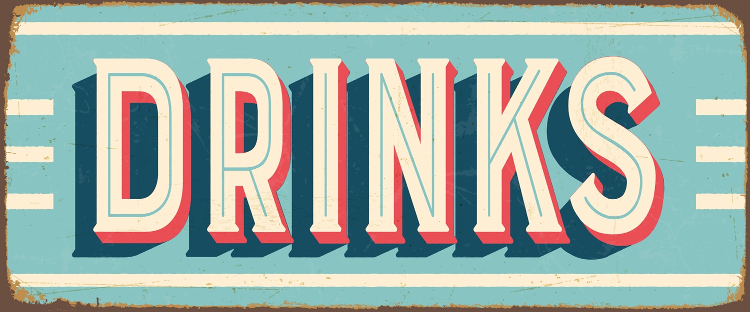 queence Metallbild »DRINKS«, Sprüche & Texte von queence