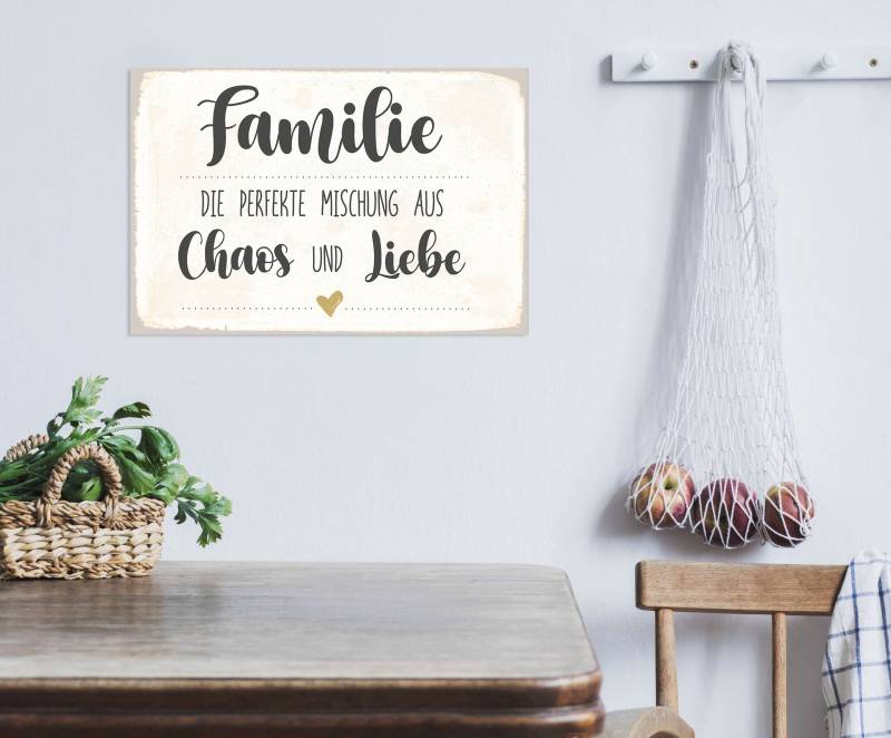 queence Metallbild »Familie«, Schriftzüge-Schriftzug, (1 St.), Stahlschild, Blechschild, Sprüche, Texte, Liebe & Familie von queence