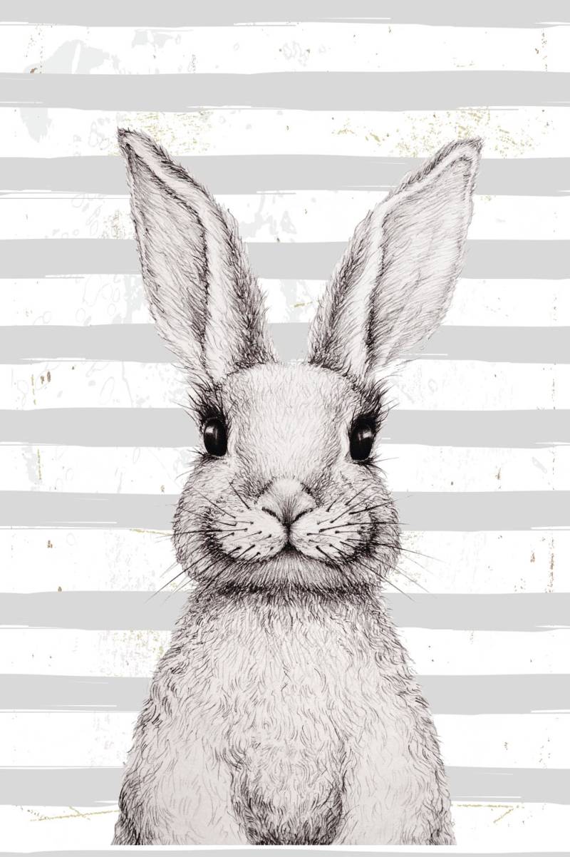queence Metallbild »Gail«, Hase, (1 St.), Stahlschild, Blechschild, Hase, niedlich, Wanddeko von queence