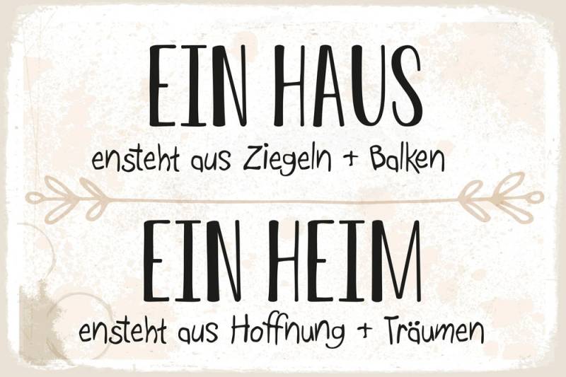 queence Metallbild »Heim«, Schriftzüge-Schriftzug-Sprüche-Sprüche & Texte-Motivationsbilder, (1 St.), Stahlschild, Blechschild, Sprüche, Texte, Familie, Liebe von queence