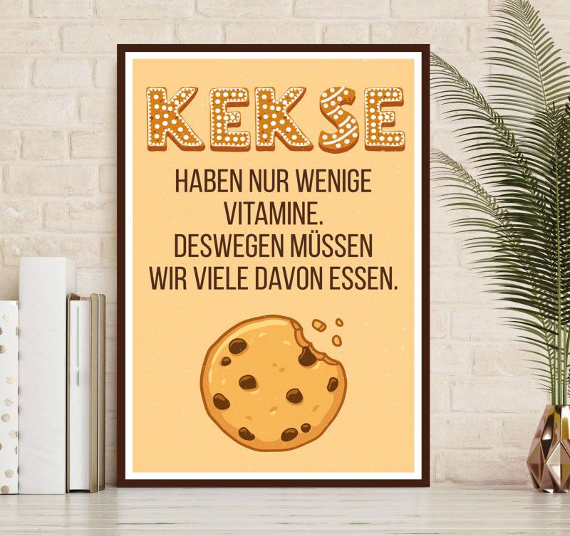 queence Metallbild »Kekse«, Schriftzüge-Schriftzug, (1 St.), Stahlschild, Blechschild, Sprüche, Texte, witzig von queence