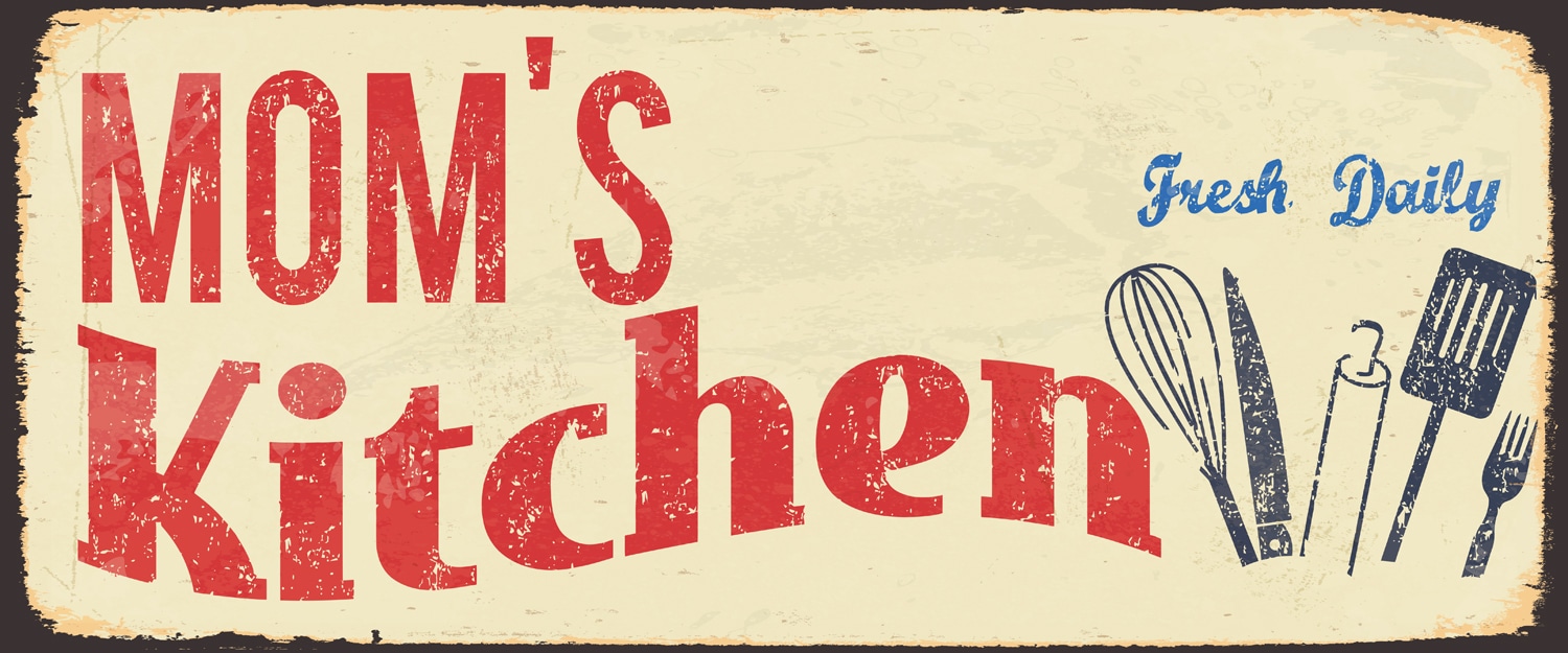 queence Metallbild »MOM'S Kitchen«, Sprüche & Texte von queence