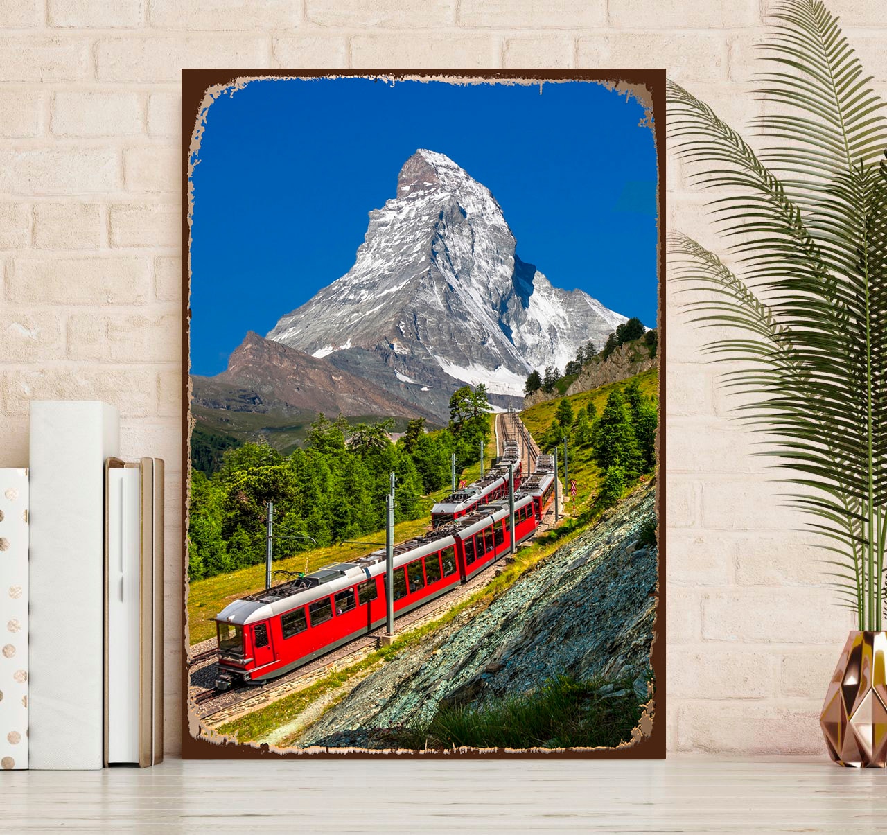 queence Metallbild »Matterhorn Express«, Schriftzüge, (1 St.) von queence