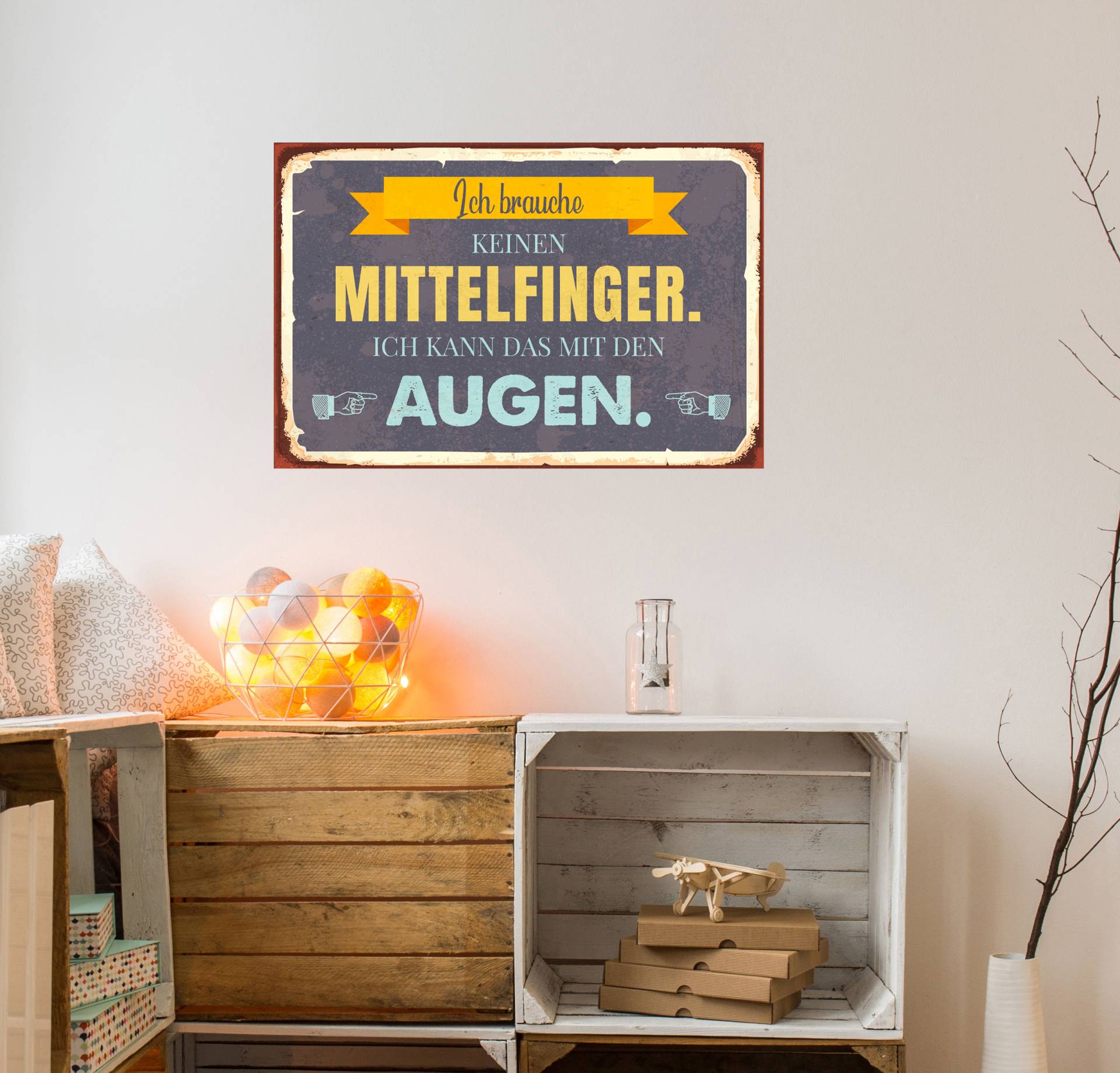 queence Metallbild »Mittelfinger«, Schriftzüge, (1 St.) von queence