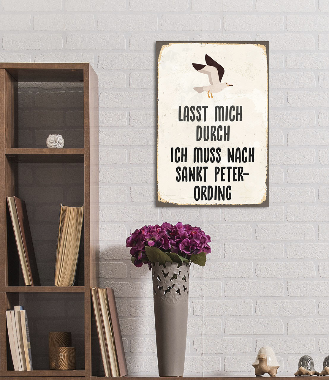 queence Metallbild »Sankt Peter-Ording II«, Schriftzüge-Schriftzug-Sprüche-Sprüche & Texte, (1 St.), Stahlschild, Blechschild, Sprüche, Texte, witzig von queence