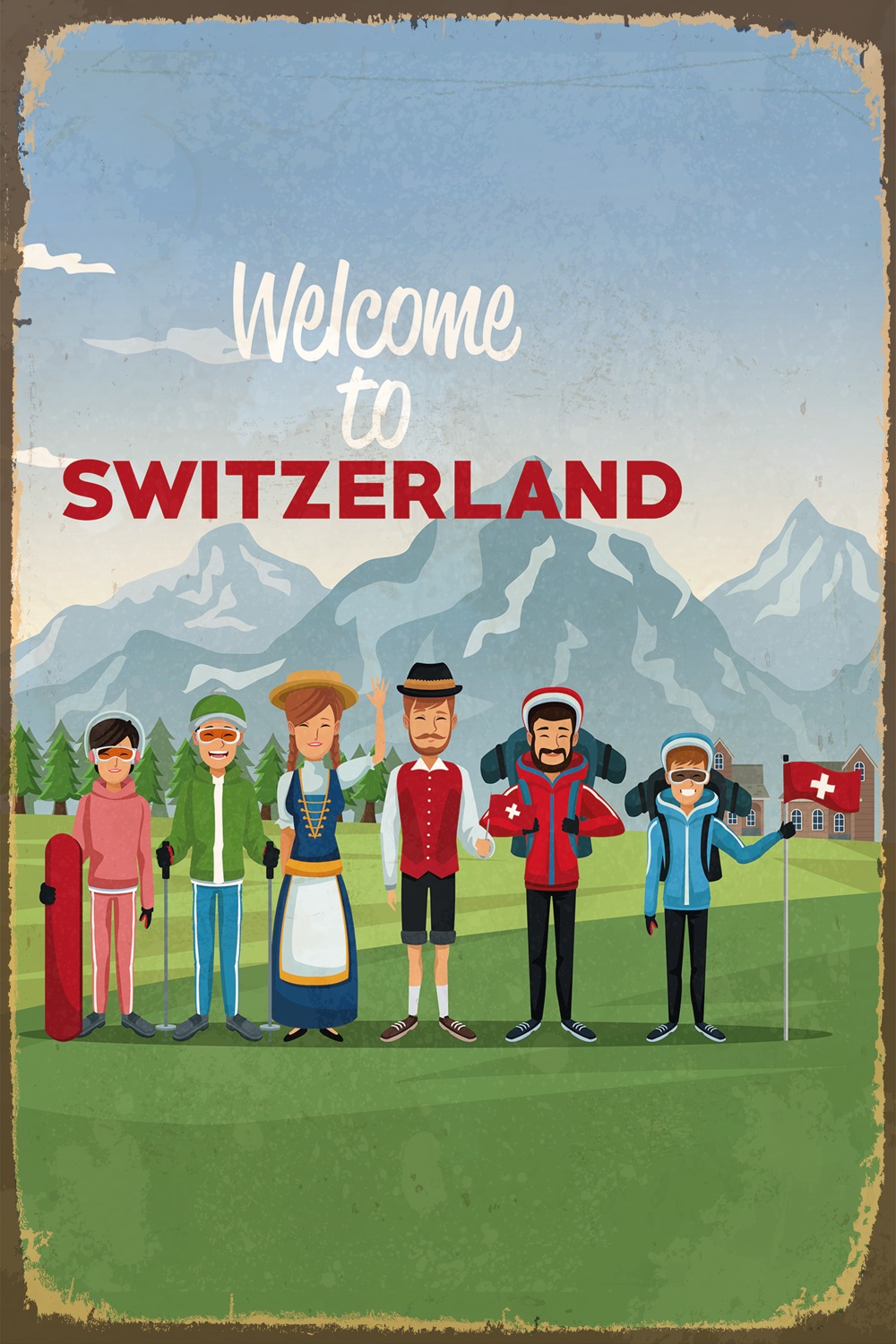 queence Metallbild »WELCOME TO SWITZERLAND«, Schriftzüge-Schriftzug-Sprüche-Sprüche & Texte-Vintage-Schweiz-Berge & Alpenbilder, Stahlschild, Blechschild, St. Moritz, Schweiz queence Metallbild »WELCOME TO SWITZERLAND«, Schriftzüge-Schriftzug-Sprüche-Sprüche & Texte-Vintage-Schweiz-Berge & Alpenbilder, Stahlschild, Blechschild, St. Moritz, Schweiz von queence