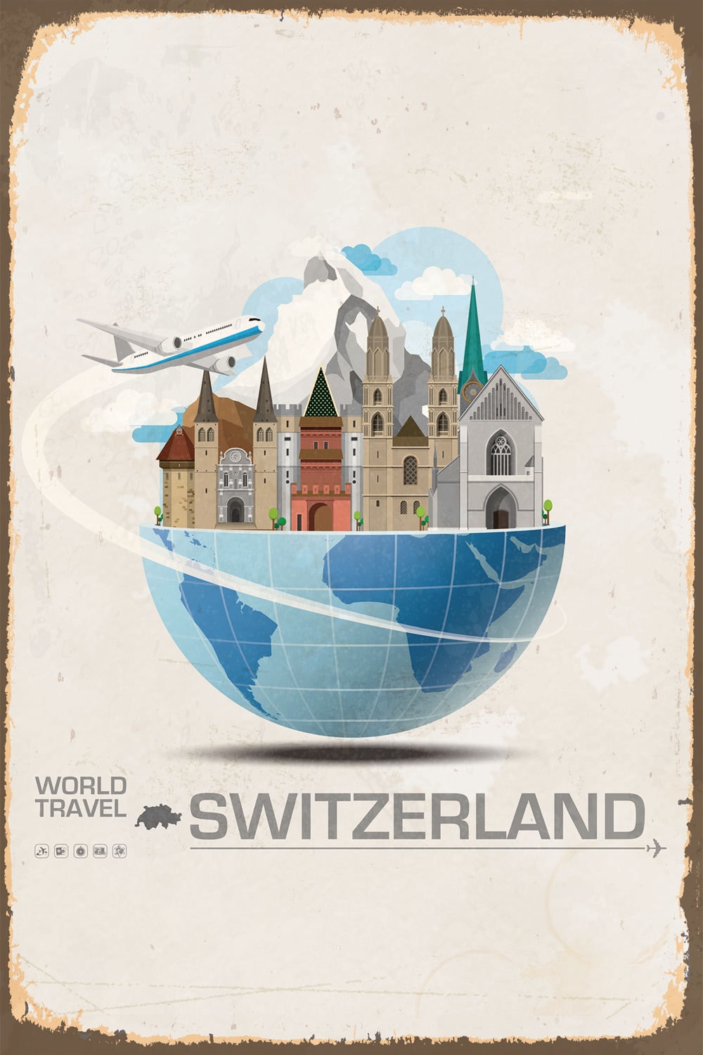 queence Metallbild »WORLD TRAVEL SWITZERLAND«, Schweiz, Blechschilder queence Metallbild »WORLD TRAVEL SWITZERLAND«, Schweiz, Blechschilder von queence