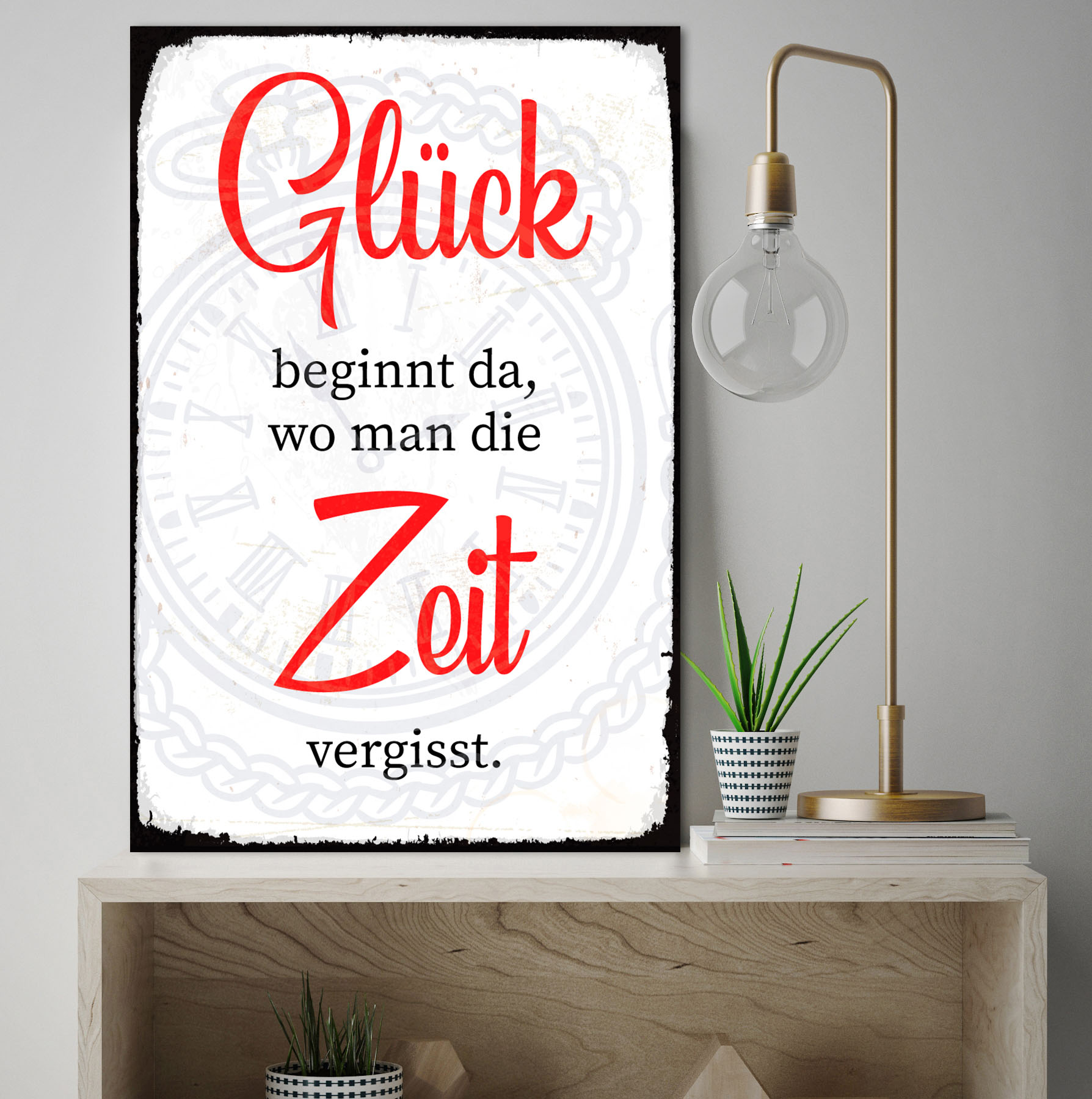 queence Metallbild »Zeit«, Schriftzüge, (1 St.) von queence