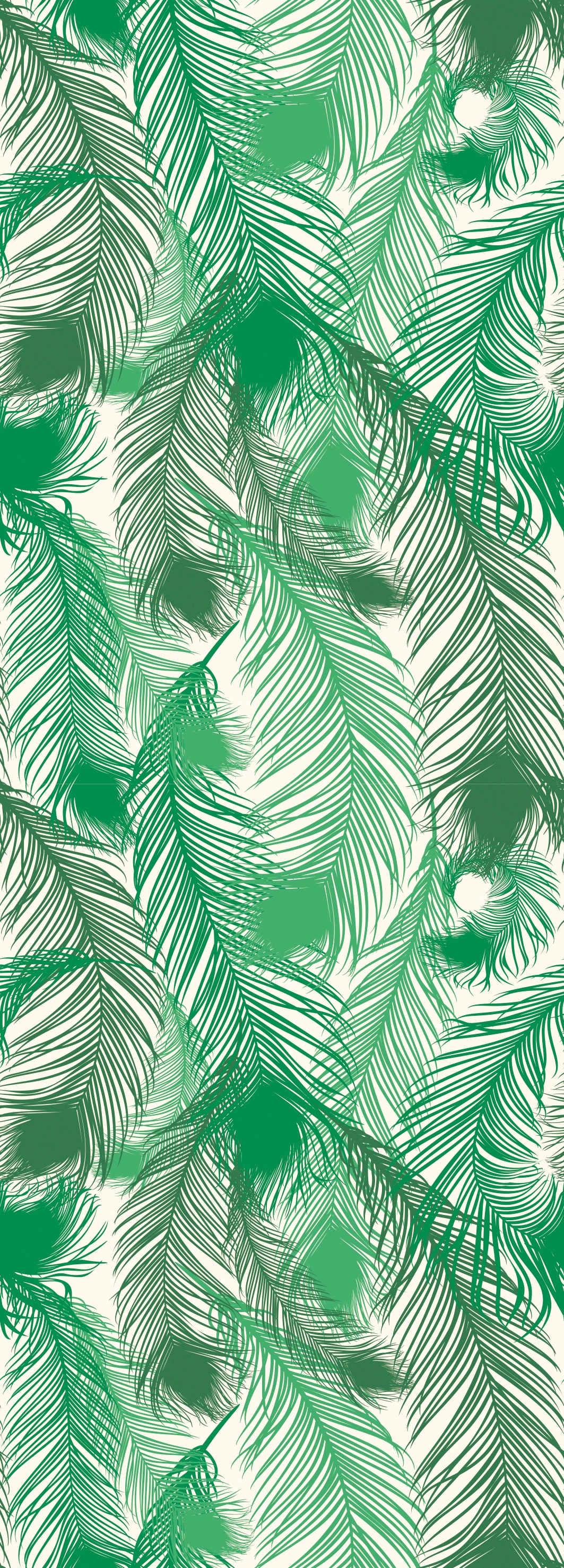 queence Vinyltapete »Federn-Grün«, bedruckt-Motiv-botanisch-floral-gemustert-natürlich, 90x250cm, selbstklebend, kinderleichte Anbringung, Sticker von queence