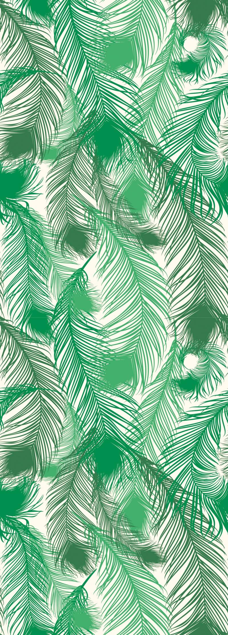 queence Vinyltapete »Federn-Grün«, bedruckt-Motiv-botanisch-floral-gemustert-natürlich, 90x250cm, selbstklebend, kinderleichte Anbringung, Sticker von queence