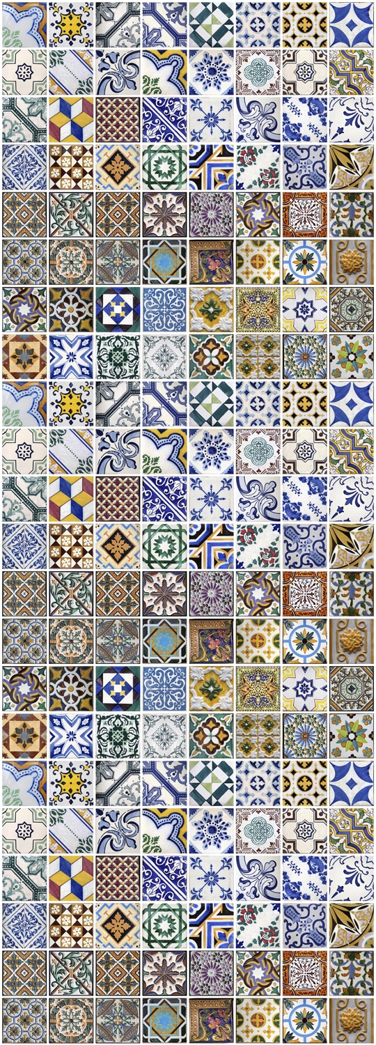 queence Vinyltapete »Mosaik Muster Portugal«, bedruckt-clean-unifarben-minimalistisch-Abriebeffekte-Steinoptik, 90x250cm, selbstklebend, kinderleichte Anbringung, Sticker von queence