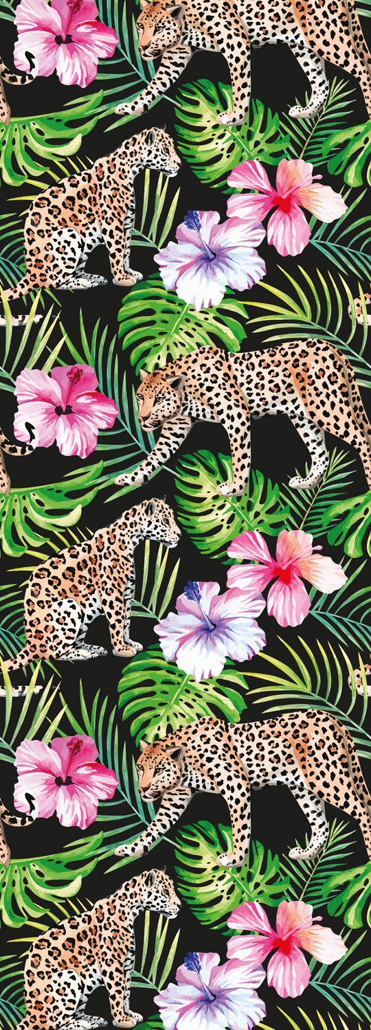 queence Vinyltapete »Tropico«, bedruckt-Motiv-botanisch-floral-gemustert-natürlich, 90x250cm, selbstklebend, kinderleichte Anbringung, Sticker von queence