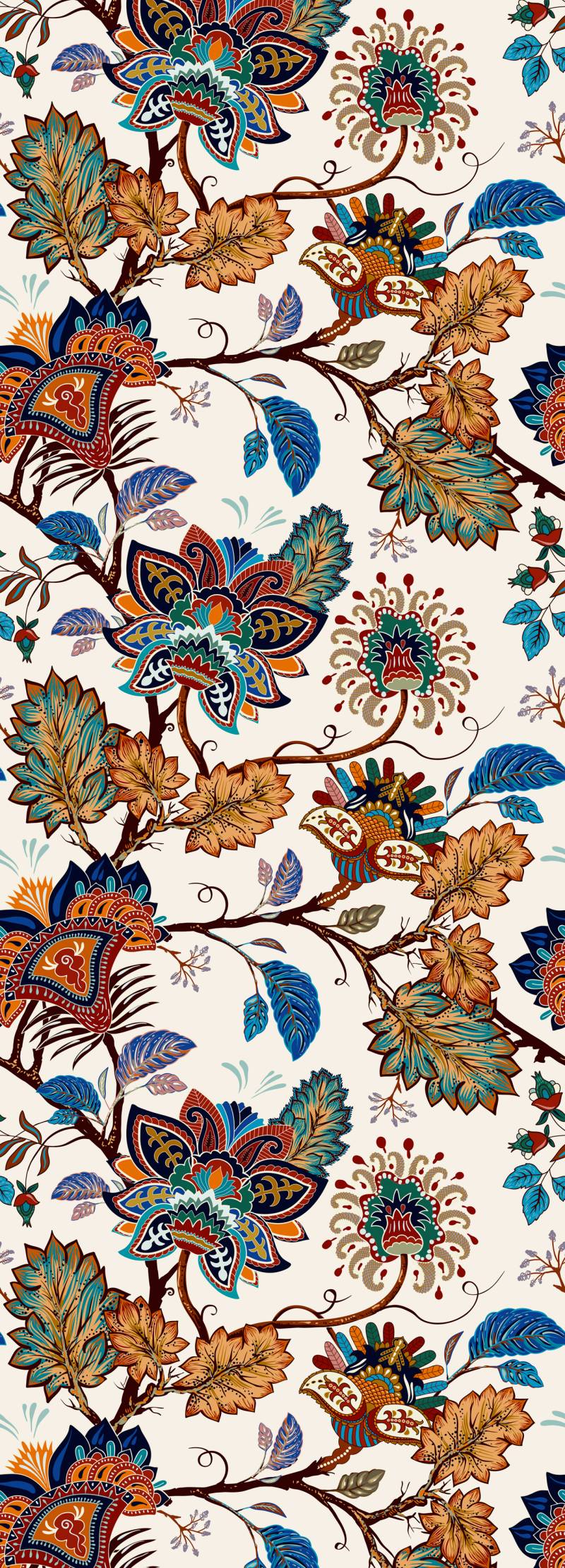 queence Vinyltapete »Monica«, bedruckt-Motiv-botanisch-floral-gemustert-natürlich, 90x250cm, selbstklebend, kinderleichte Anbringung, Sticker von queence