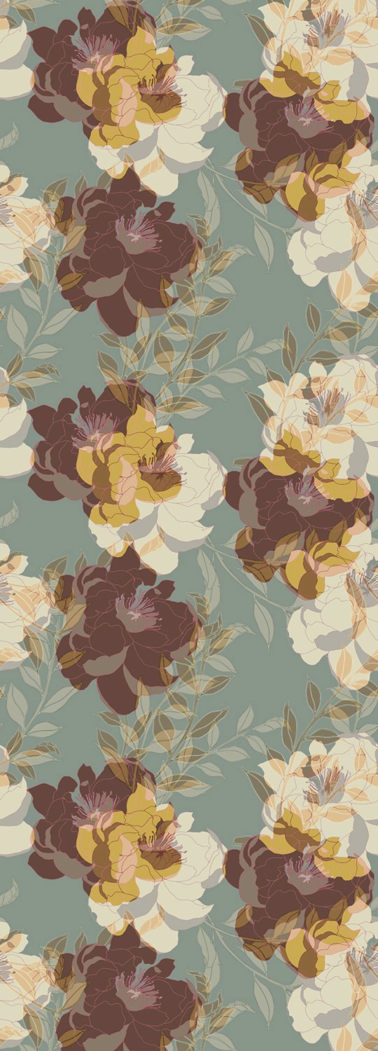 queence Vinyltapete »Kalea«, bedruckt-Motiv-botanisch-floral-gemustert-natürlich, 90x250cm, selbstklebend, kinderleichte Anbringung, Sticker von queence