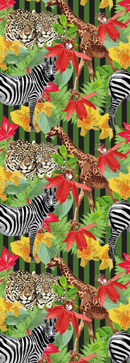queence Vinyltapete »Malin«, bedruckt-Motiv-botanisch-floral-gemustert-natürlich, 90x250cm, selbstklebend, kinderleichte Anbringung, Sticker von queence