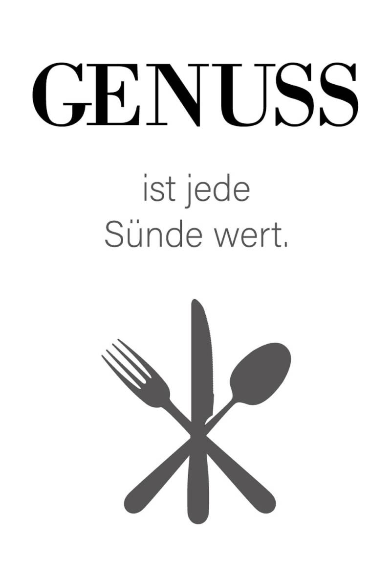queence Wanddekoobjekt »GENUSS«, Stahlschild, Blechschild, Spruch, Witzig, Wanddeko, retro, 20x30cm von queence