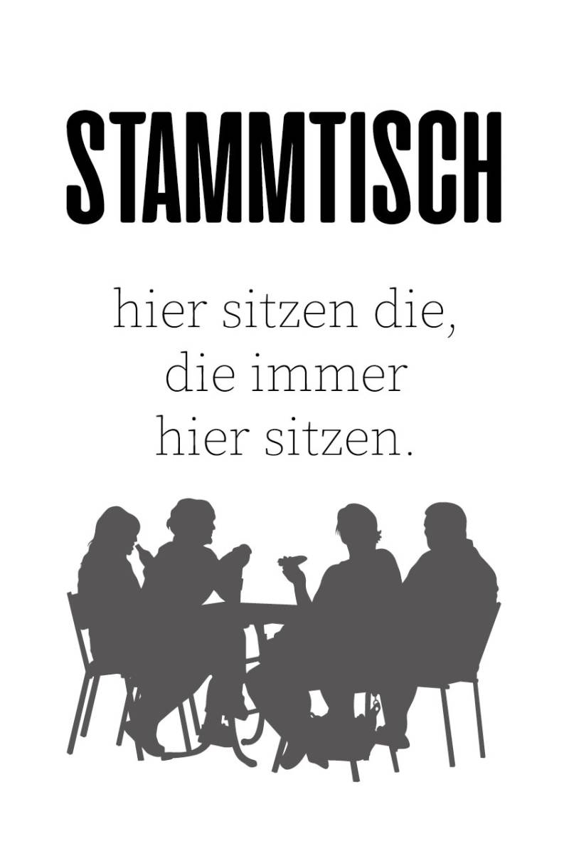 queence Wanddekoobjekt »STAMMTISCH«, Stahlschild, Blechschild, Spruch, Witzig, Wanddeko, retro, 20x30cm von queence