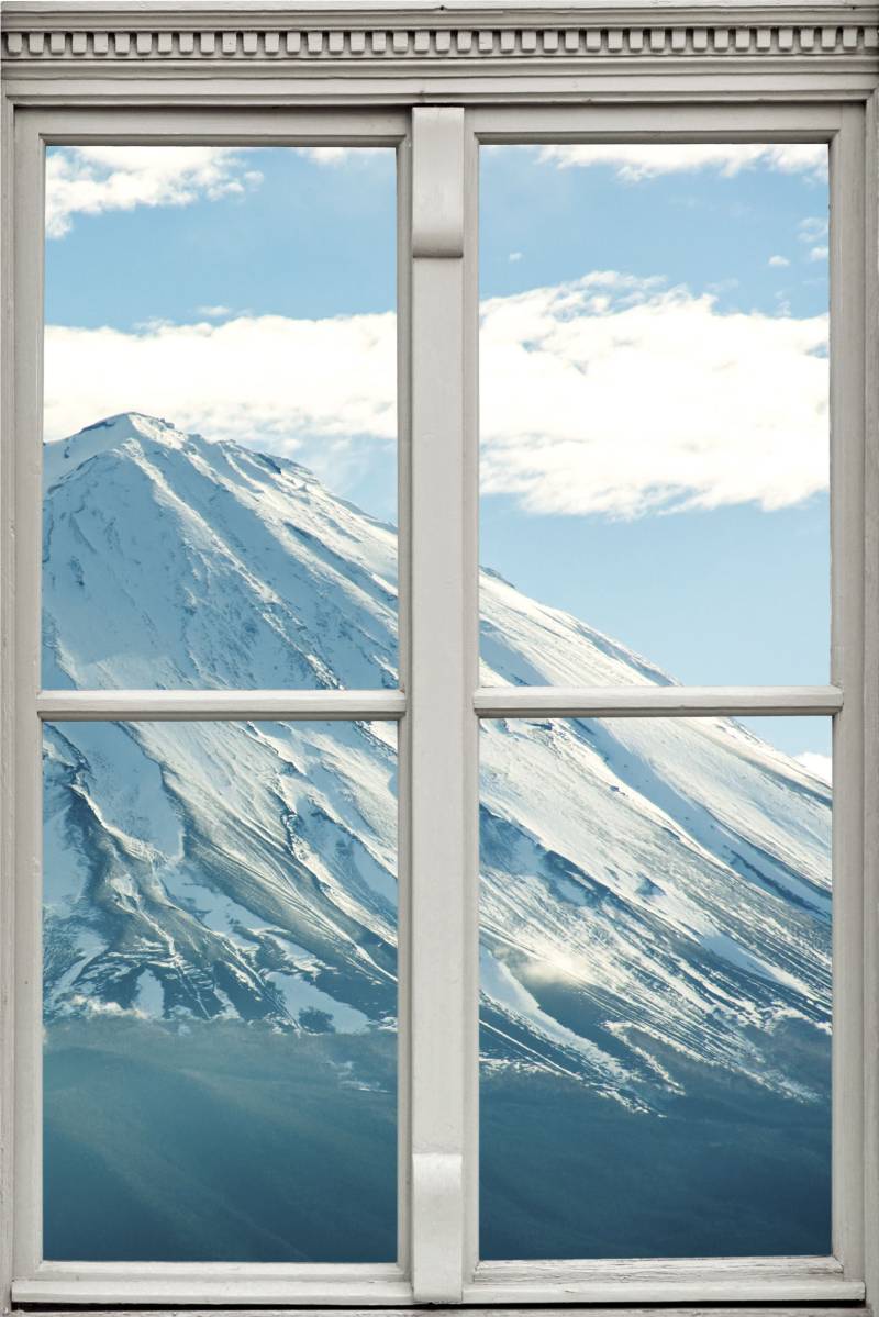 queence Wandsticker »Berge«, Wandsticker, Wandbild, selbstklebend, 3D, Fenster von queence