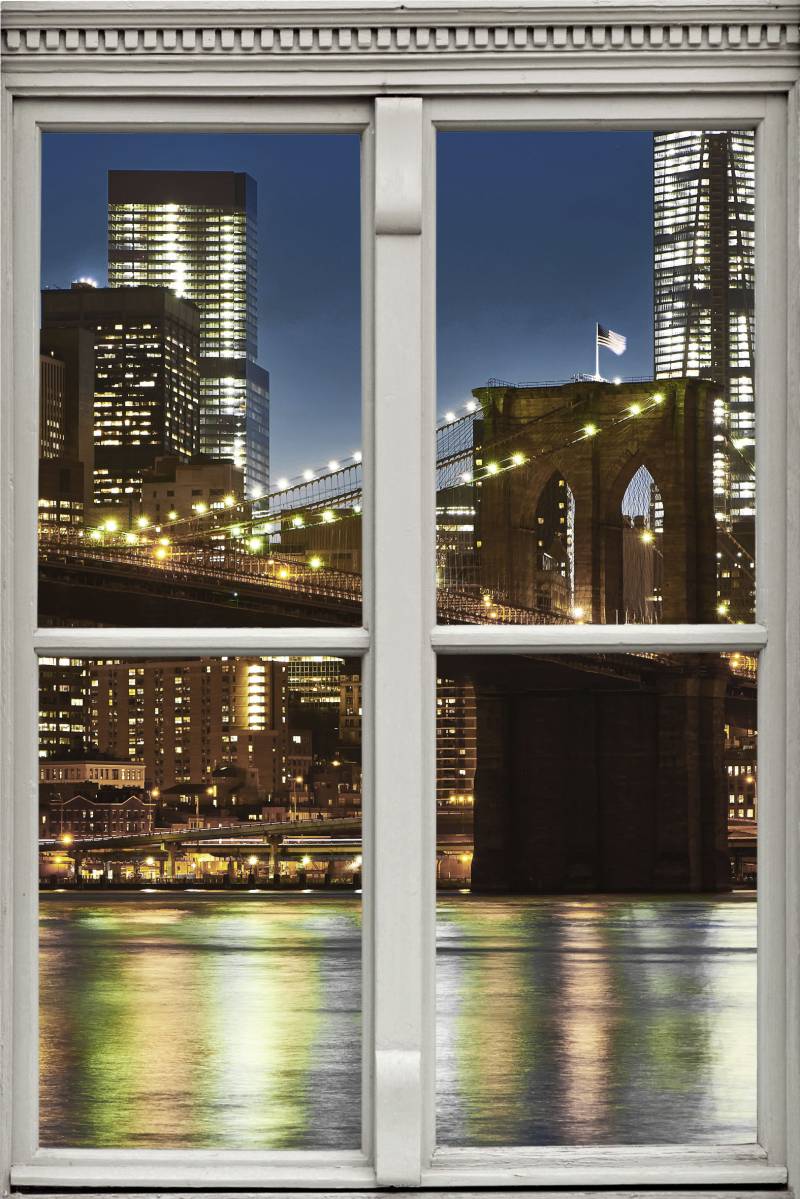 queence Wandsticker »Brücke«, Wandsticker, Wandbild, selbstklebend, 3D, Fenster von queence