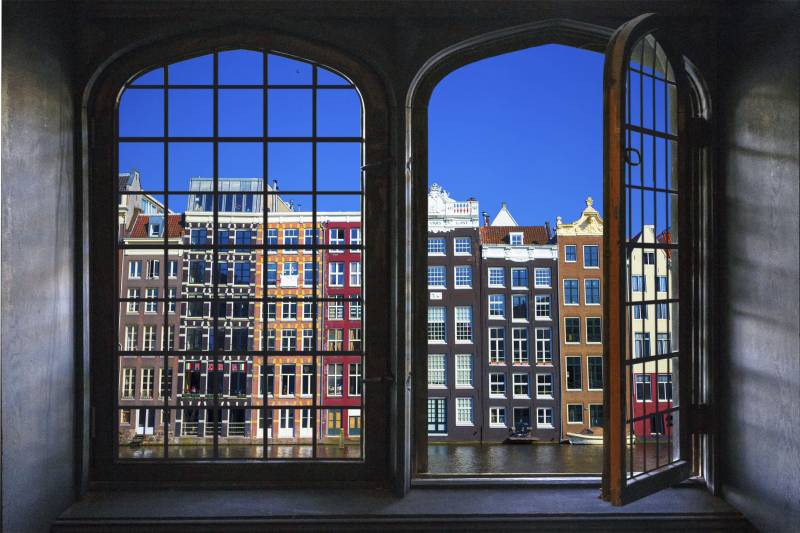 queence Wandsticker »Häuserfront«, Wandsticker, Wandbild, selbstklebend, 3D, Fenster von queence