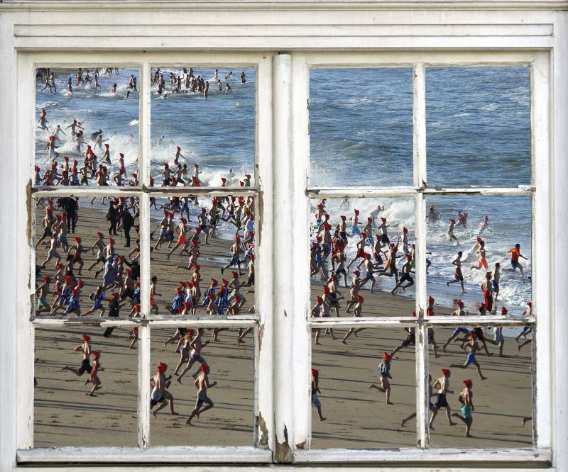 queence Wandsticker »Kinder am Strand«, Wandsticker, Wandbild, selbstklebend, 3D, Fenster von queence